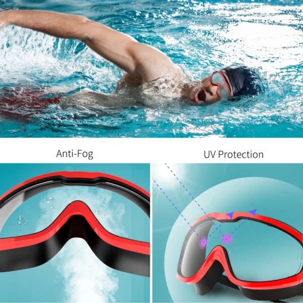 Swimming Goggles with Solid PC Frame and Soft Silicone Gasket - Image 4