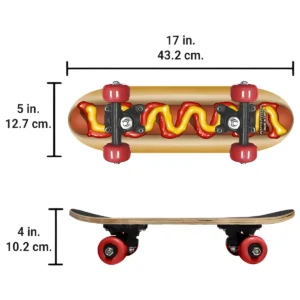 Mini Wooden Cruiser Board with Cool Graphics for Boys & Girls